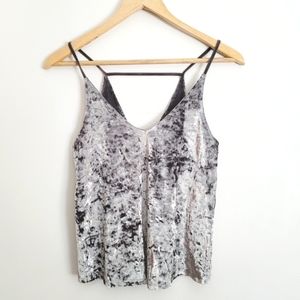 AE | Silver Crushed Velvet Tank Top - XS